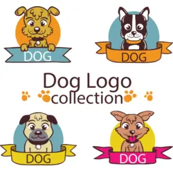 Colored dog collection Logo Vector SVG and Transparent PNG logo