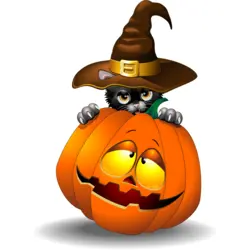 halloween spooky pumpkins cat Logo Vector SVG and Transparent PNG logo