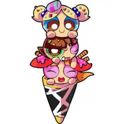 IceCream PowerPuff Girls Logo PNG Vector logo