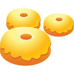 Three Donut Food Logo PNG Vector logo