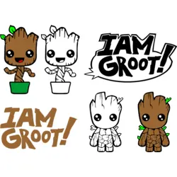 Baby Groot - Iam Groot Logo PNG Vector logo