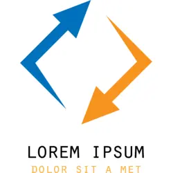 Blue and Orange Arrow Shape Logo PNG Vector logo