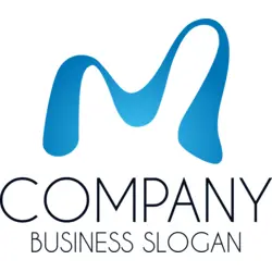 blue wavy initial Logo PNG Vector logo