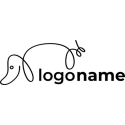 creative line art of dog Logo PNG Vector logo