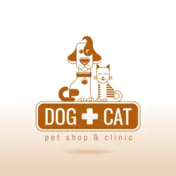Dog and cat with pet shop and clinic Logo PNG Vector logo
