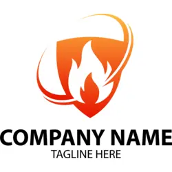 Flame in Shield Company Logo PNG Vector logo