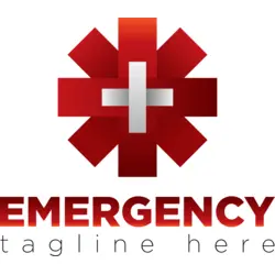 Red asterisk with a cross Logo PNG Vector logo