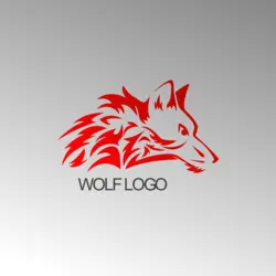 Stylish red wolf Logo PNG Vector logo