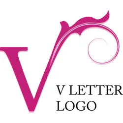 V Letter Floral Logo PNG Vector logo