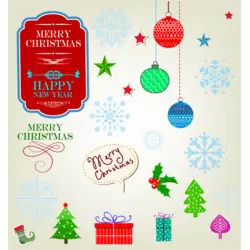 vintage christmas elements Logo PNG Vector logo
