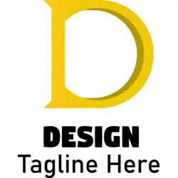 Yellow D Letter Logo PNG Vector logo