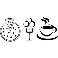Coffee Pizza Ice Cream Logo PNG Vector logo