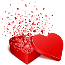 flying heart gift box valentine day Logo PNG Vector logo