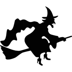 halloween witch silhouette Logo PNG Vector logo