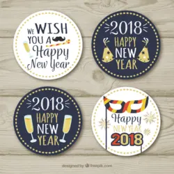 Happy New Year 2018 Logo PNG Vector logo