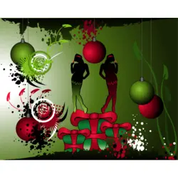 silhouette christmas girl green grunge christmas Logo PNG Vector logo